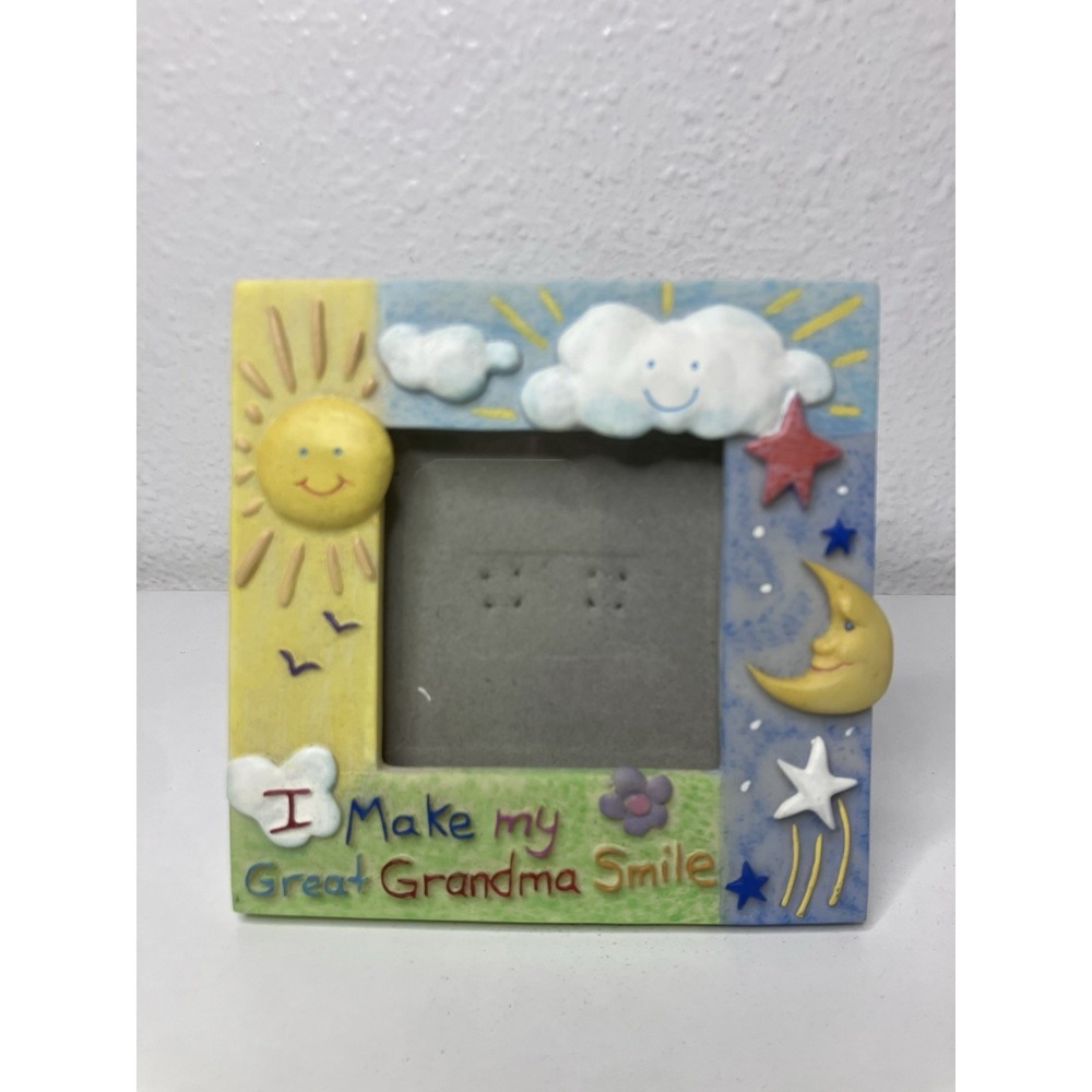 Russ Skribbles "I Make My Great Grandma Smile" 3D Resin Picture Frame 4"
